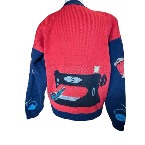 VTG Sweater Loft Women’s Knit Cardigan Sweater Sewing Seamstress Patchwork Small - Picture 7 of 16